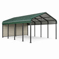 Stahl-Carport mit Polycarbonatdach und Seitenwand, 600 x 300 x 270 cm, Grün/Schwarz/Grau