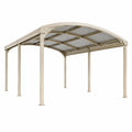 Metall-Carport 500 × 300 × 280 cm mit gewölbtem Dach, Beige/Grau