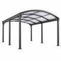 Carport mit Runddach aus Stahl und Polycarbonat, 500 × 300 × 270 cm, Anthrazit/Transparent