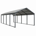 Stahlrahmen mit geneigtem Metalldach, Anthrazit, 600 × 300 × 270 cm