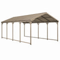 Beiger Stahl-Carport mit Satteldach, 600 × 300 × 270 cm