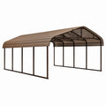 Carport 600 × 300 × 270 cm aus Stahl und Polycarbonat, Braun/Transparent
