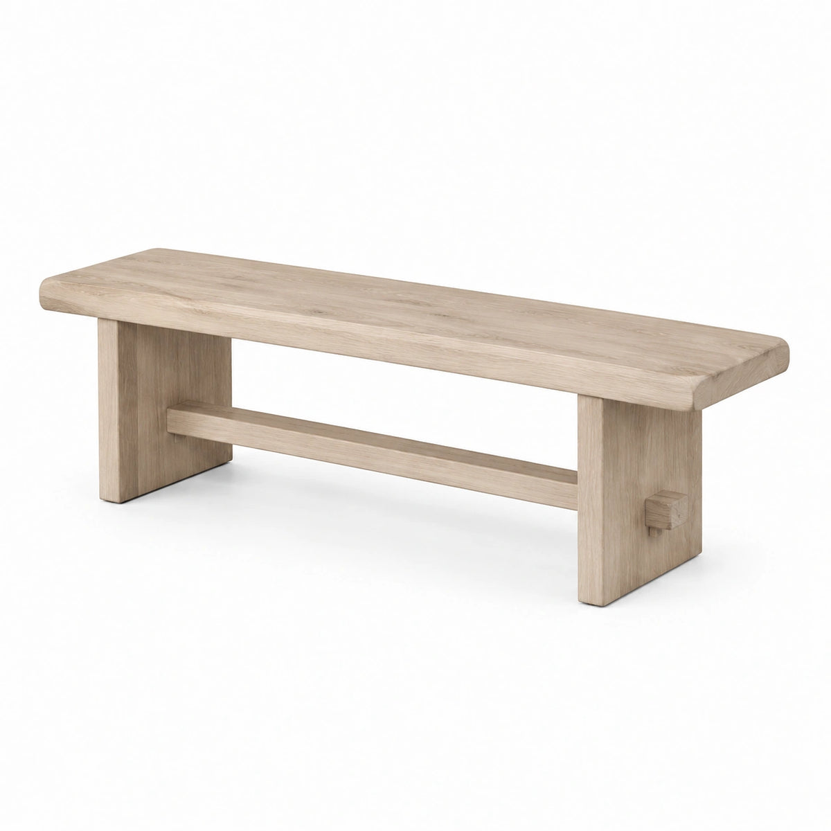 Rustikale Holzbank Natur, 120 × 35 × 45 cm, mit Querstrebe