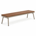 Gartenbank mit Holzleisten und Metallgestell, Braun/Taupe, 180 x 40 x 45 cm