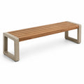 Moderne Gartenbank aus Holz und Metall, Braun/Taupe, 180 × 40 × 45 cm