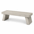 Gartenbank aus Beton in Hellgrau, 150 x 40 x 45 cm, gerillte Sitzfläche